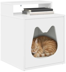 vidaXL Σπίτι Γάτας Λαμπερό Λευκό 42,5 x 40 x 53,5 εκ