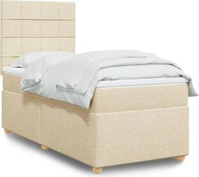 vidaXL Κρεβάτι Boxspring με Στρώμα Κρεμ 80 x 200 εκ. Υφασμάτινο