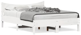 Σκελετός κρεβατιού Λευκό 140 x 200 εκ. από Μασίφ Ξύλο Πεύκου - Λευκό