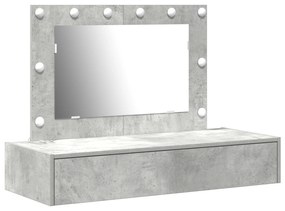 vidaXL Επιτοίχιο Dressing Table με LED Φώτα σε Concrete Grey