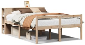 vidaXL Κρεβάτι Βιβλιοθήκη Χωρίς Στρώμα 120x200 εκ Μασίφ Ξύλο Πεύκο