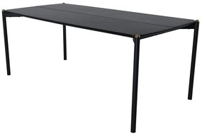 Τραπέζι Dallas 1720, Μαύρο, 75x90x190cm, Ινοσανίδες μέσης πυκνότητας, Φυσικό ξύλο καπλαμά, Μέταλλο | Epipla1.gr