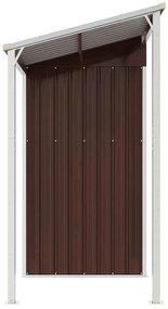 vidaXL Αποθήκη Κήπου Εκτεταμένη Οροφή Καφέ 277x110,5x181 εκ. Ατσάλι