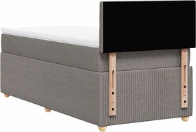 vidaXL Κρεβάτι Boxspring με Στρώμα Taupe 80x200 εκ. Υφασμάτινο