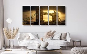Εικόνα 5 μερών ενός ηλιοβασιλέματος πάνω από τη Γέφυρα του Πύργου - 200x100