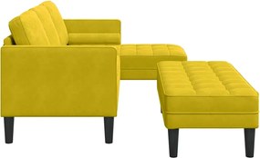 vidaXL Σετ Καναπέ με μαξιλάρι 2 pcs Κίτρινο Πολυεστέρας