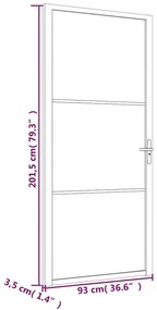vidaXL Εσωτερική Πόρτα 93x201,5 εκ. Λευκό Ματ Γυαλί και Αλουμίνιο
