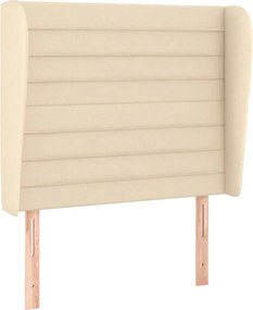 vidaXL Κρεβάτι Boxspring με Στρώμα Κρεμ 90x200 εκ.Υφασμάτινο