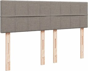 vidaXL Κρεβάτι Boxspring με Στρώμα Taupe 140x200 εκ. Υφασμάτινο