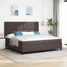 vidaXL Κρεβάτι με σπαστό στρώμα Σκούρο Καφέ 200x200 εκ. Ύφασμα