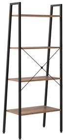 vidaXL Ραφιέρα 4 Επιπέδων Σκούρο Καφέ & Μαύρο 56x35x140 εκ.