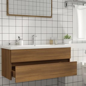 vidaXL Ντουλάπι Νιπτήρα Καφέ Δρυς 100x38,5x45 εκ. Επεξεργασμένο Ξύλο