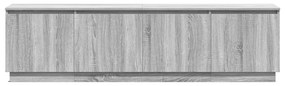 vidaXL Ντουλάπι ΤV με LED Γκρι Σονόμα 180x38x49 cm Επεξεργασμένο Ξύλο