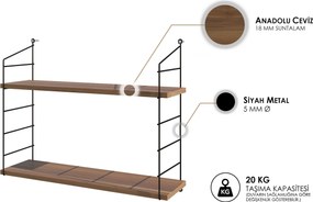 Ράφι Τοίχου Καρυδί BEGULUR 72x20x58