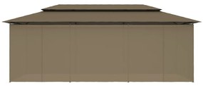 Κιόσκι με Κουρτίνες Taupe 600 x 298 x 270 εκ. 180 γρ./μ² - Μπεζ-Γκρι