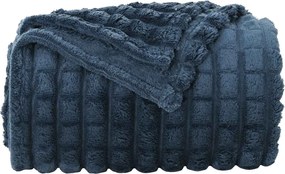 vidaXL Κουβέρτα Σκούρο μπλε 240 x 220 cm Μαλλί