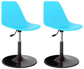 Καρέκλες Τραπεζαρίας Περιστρεφόμενες 2 τεμ. Μπλε PP