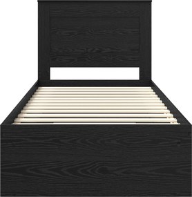 vidaXL Σκελετός Κρεβατιού Μαύρη Δρυς 75 x 190 cm Επεξεργασμένο Ξύλο