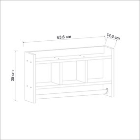 Ράφι Τοίχου Λευκό BOGRER 63.6x14.6x35