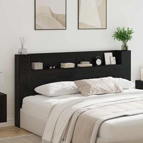 vidaXL Κεφαλάρι Μαύρη Οξυά 200 x 15 x 103,5 εκ. Επεξεργασμένο ξύλο