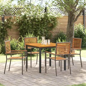vidaXL 5 pcs Γκρι 90 x 90 x 75 cm