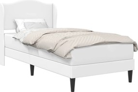 vidaXL Σκελετός Κρεβατιού με κεφαλάρι Λευκό 100 x 200 cm Τεχνητό Δέρμα