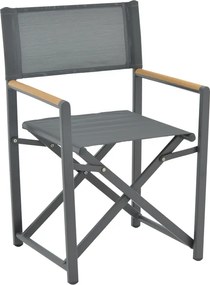 Πολυθρόνα σκηνοθέτη Mabu pakoworld ανθρακί αλουμίνιο 56x48x86εκ