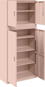vidaXL Ντουλάπι αποθήκευσης 2 τμχ. Ροζ 90 x 40 x 210 εκ Ατσάλι