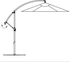 vidaXL Ομπρέλα Κήπου Κρεμαστή Λευκό Άμμου 3 μ.