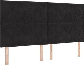 vidaXL Κρεβάτι box spring με στρώμα Μαύρο 180 x 200 cm Βελούδο
