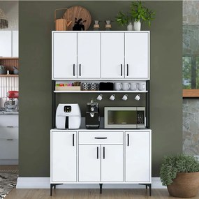 Ντουλάπι Κουζίνας 893RAN5443 120x40x198,6cm White Μοριοσανίδα, Μελαμίνη