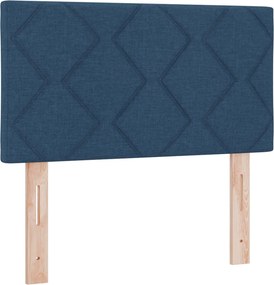 vidaXL Κρεβάτι box spring με στρώμα Μπλε 80 x 200 cm Ύφασμα