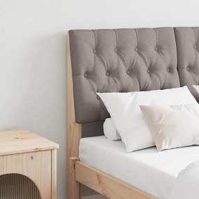 vidaXL Ταπετσαρισμένο κεφαλάρι Taupe 120 cm Στερεά ξυλεία πεύκου
