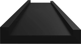 vidaXL Ράφια Τοίχου 4 τεμ. Μαύρα 100 x 9 x 3 εκ.
