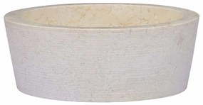 vidaXL Νιπτήρας Κρεμ Ø40 x 15 εκ. Μαρμάρινος