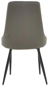 Καρέκλα Azori ανθρακί βελούδο-πόδι μαύρο μέταλλο 49x55x85εκ 2αδα 49x55x85 εκ.