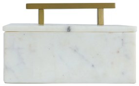 Artekko Marble Box Κοσμηματοθήκη Κουτί Διακοσμητικό Μάρμαρο Μέταλλο Λευκό Χρυσό (18x12.5x11)cm