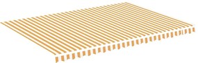 vidaXL Τεντόπανο Ανταλλακτικό Κίτρινο / Λευκό 5 x 3,5 μ.
