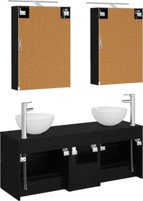 vidaXL Σετ Επίπλων Μπάνιου 5 pcs Μαύρη Δρυς
