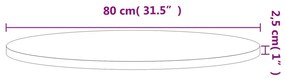 vidaXL Επιφάνεια Τραπεζιού Στρογγυλή Ø80x2,5 εκ. Μασίφ Ξύλο Οξιάς