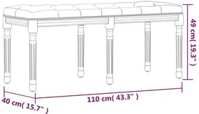 vidaXL Πάγκος Σκούρο Γκρι 110x40x49 εκ. Υφασμάτινος
