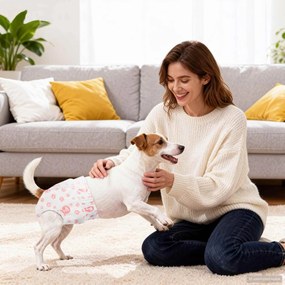 vidaXL Μίας χρήσης πάνα σκύλου θηλυκή 30 pcs Λευκό S