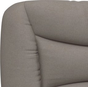 vidaXL Κρεβάτι με Στρώμα Hvar Taupe 90x200 εκ. Υφασμάτινο