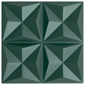 vidaXL Πάνελ Τοίχου 24 τεμ. Πράσινη Origami 50 x 50 εκ. 6 μ² από XPS