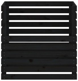 Κομποστοποιητής Μαύρο 80 x 80 x 78 εκ. από Μασίφ Ξύλο Πεύκου - Μαύρο