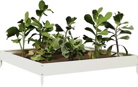 vidaXL Ζαρντινιέρα Υπερυψωμένη Λευκό 100x100x18,5 εκ. Ατσάλι