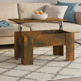 vidaXL Τραπεζάκι Σαλονιού Καπνιστή Δρυς 79x49x41 εκ. Επεξεργασμ. Ξύλο