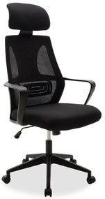 Καρέκλα γραφείου διευθυντή Dolphin pakoworld με ύφασμα mesh χρώμα μαύρο