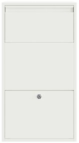 vidaXL Γραμματοκιβώτιο για Πακέτα Λευκό 44x22x82 εκ. Χάλυβας