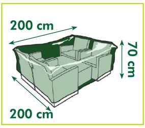 Nature Κάλυμμα Επίπλων Κήπου για Χαμηλό Τραπέζι/Καρέκλες 200x200x70 εκ
